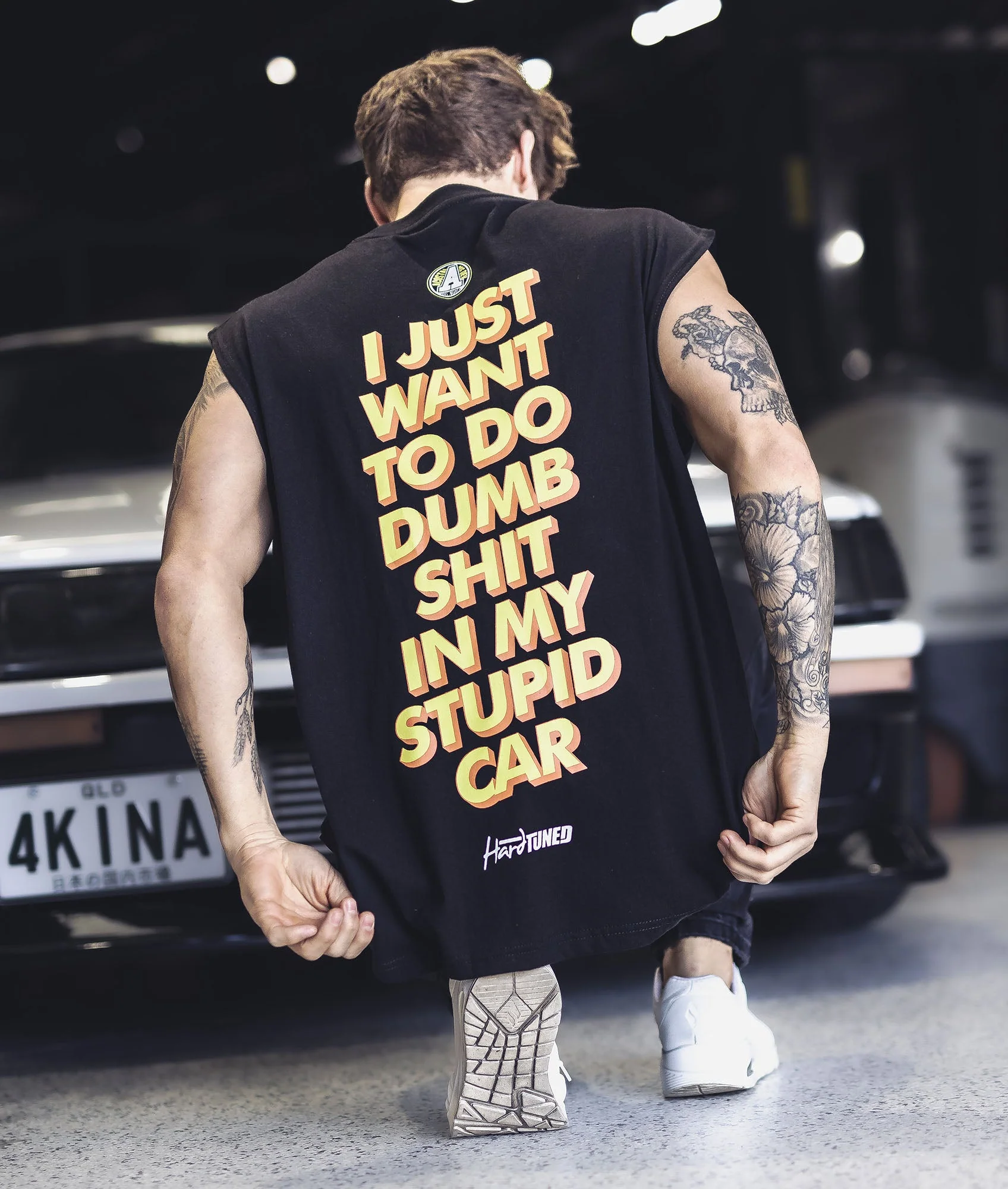 Womens Stupid Car Tank Top - Image 2