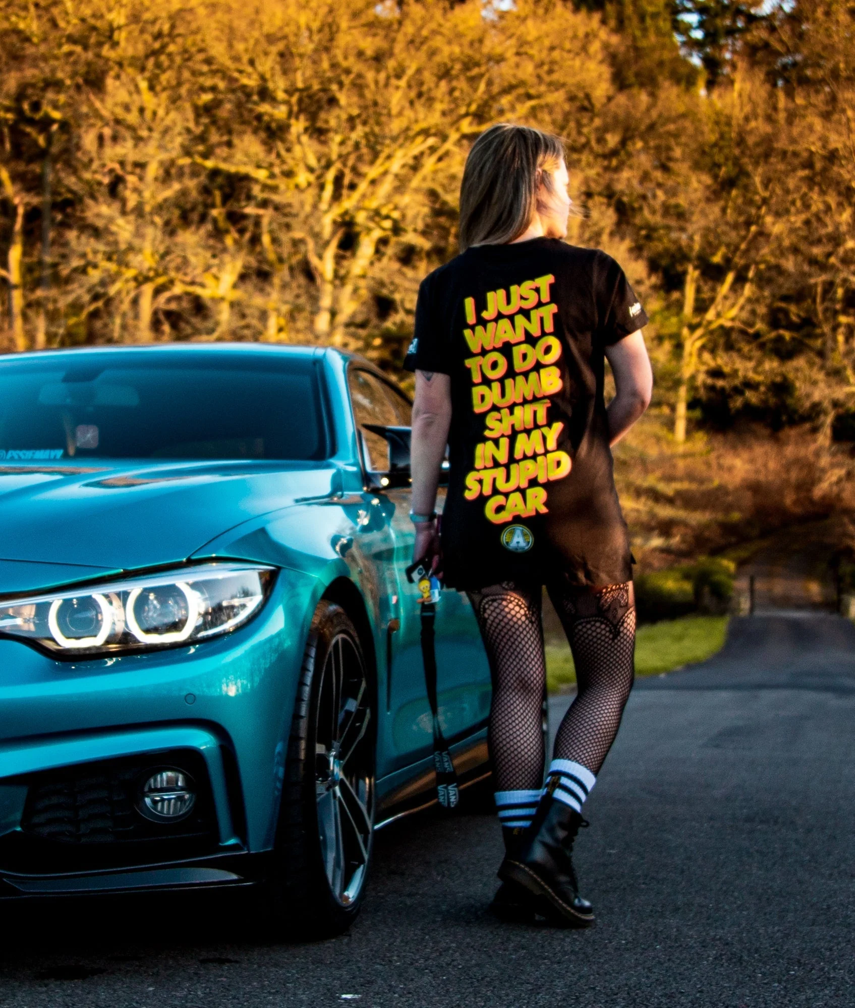 Womens Stupid Car Tee - Image 2